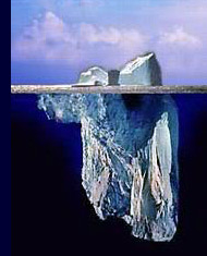 IJsberg onder en boven water